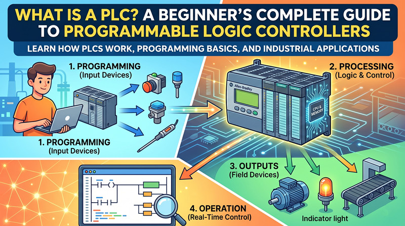 Che cos'è un PLC? Una guida completa per principianti ai controllori logici programmabili.